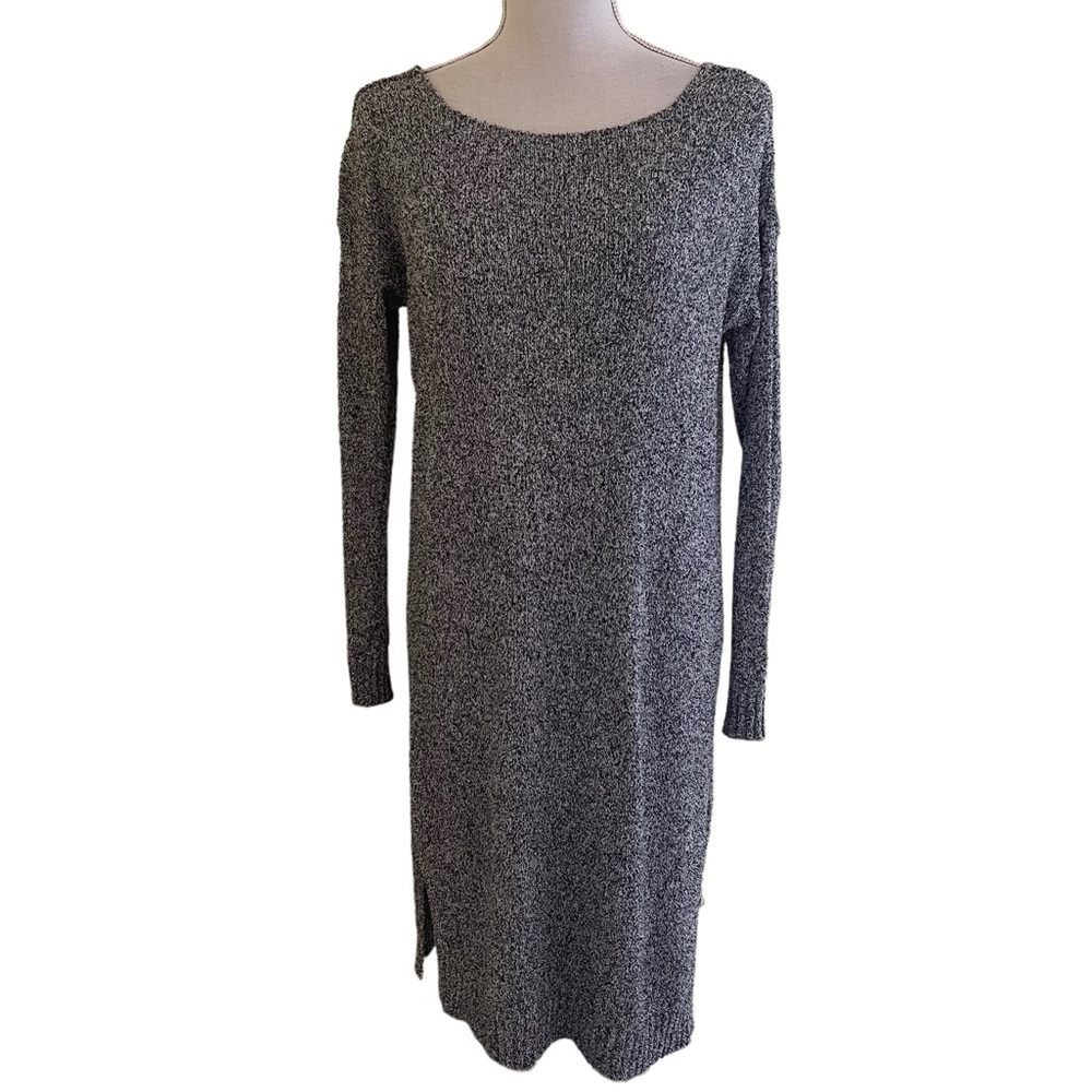 Topshop Black and White Marled Knit Sweater Dress 4